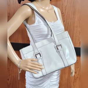 ETIENNE AIGNER WHITE LEATHER SHOULDER BAG